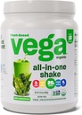 Vega Organic All-in-One Vegan Protein Powder, Plain Unsweetened - Superfood Zutaten, Vitamine für Immunitätsunterstützung, Keto Friendly, Pea Protein für Damen und Herren, 13,5 oz (Packaging May Vary)