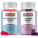 L Glutamine Gummie & Magnesium Glycinate Gummie, Muskelentlastung & Gelenkunterstützung, Vegan & Organic, Non-GMO