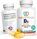 Vitamin D3 10000 IU - 90 Vitamin D 10000 IU Softgels für Herzgesundheit, Immununterstützung, Mental Clarity & Muscle Function Support - High Dose Vitamin D3 Tabletten für Männer & Frauen- 250 mcg
