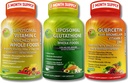 Komplette pflanzenbasierte Antioxidanz- und Immununterstützung Bundle - Liposomale Vitamin C 1500mg + Liposomale Glutathione 500mg + Quercetin mit Bromelain, Zink & Vitamin C – Vegan, verbesserte Absorptionsformeln