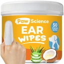 Dog Ear Cleaner Wipes – Finger Wipes für Hunde & Katzen – Reinigung, Beruhigend, &amp; Deodorieren juckende Ohren – Pet Ear Relief Solution (Coconut)