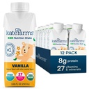 KATE FARMS Organic Kids Nutrition Shake, Vanilla, 8g di proteine, 27 vitamine e minerali, Meal Sostituzione Bevanda, Protein Shake, Gluten Free, Non OGM, 8.45 Fl oz (Pack of 12)