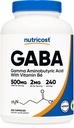 Nutricost GABA (Gamma Aminobuttersäure) + Vitamin B6, 500mg pro Portion, 240 Kapseln