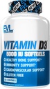 Evlution Nutrition Vitamin D3, 5000 IU Hohe Potenz, Knochen und Gelenke Unterstützung Immunsystem Gesundheit, Non-GMO und Gluten-freie, Wertgröße (120 Servierungen)