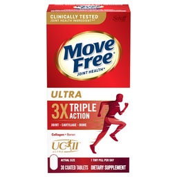 Move Free Ultra Triple Action Joint Support Supplement - Typ II Collagen Boron & Hyaluronsäure - Unterstützt Joint Comfort, Cartiliage & Knochen in 1 Tiny Pille pro Tag, 30 Tabletten (30 Portionen)*