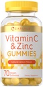Carlyle Vitamin C und Zinkgummis | 70 Count | Zitronengeschmack | Vegan, Nicht-GVO und glutenfreie Ergänzung