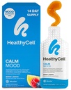 Healthycell Calm Mood Daily Liquid Supplement - Cortisol Manager & Mood Support Supplement für Stress mit Ashwagandha, L-Theanin, Magnesium, 5-HTP, GABA & Saffron - 14 Gel Packs