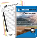 Baseball/Softball Lineup Cards – 16-Player Book Format Lineup Karten für 30 Spiele – Flipbook Carbon Copy 4 Part Form – Zeitsparende und praktische Baseball Coaching Zubehör