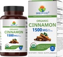 Brieofood Organic Cinnamon 1500mg, 45 Servierungen, Vegetarisch, Glutenfrei, 90 vegetarische Tabletten