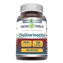 Erstaunliche Formeln Choline & Inositol 500 Mg Ergänzung | Kapseln | Non-GMO | Gluten-Free | Made in USA (1 Pack | 100 Count)