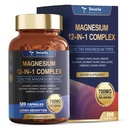 Totaria Magnesium Complex 700mg 12 in 1 Magnesium Beilage mit Glycinat Citrat Malate Oxide Taurate Aspartate Orotate Magnesium Relaxation,Muskel,Herzunterstützung, Vegan 120 Kapseln