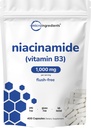 Vitamin B3 Niacinamid 500mg pro Kapsel, 400 Kapseln | 1000mg Flush freies Niacin pro Servierung, essenziell B Vitamin Supplement | Hautpflege Gesundheit & Energie Unterstützung | Non-GMO, Glutenfrei