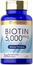 Carlyle Biotin 5000mcg | 360 Vegetarische Tabletten | Beauty Formula Supplement | Non-GMO, Glutenfrei