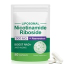 NAD Ergänzung, NAD+ Nicotinamid Riboside Resveratrol 900mg, Nahrungsergänzungsmittel für gesunde Zellfunktion, NAD+ Brennstoffe Cellular Defense und kultiviert Anti-Aging Gene 80 Kapseln