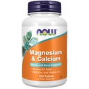 NOW Integratori, Magnesio e Calcio, Con Zinco e Vitamina D-3, Nerve e Bone Support*, 100 compresse
