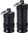 Tragbare Pillenhalter Schlüsselanhänger - Wasserdichte Aluminiumlegierung kleine Pillentasche, Metall Pillenbehälter für Geldbeutel tägliche Pillen Box Medizin Flaschenorganisator für Outdoor Camping Reisen