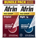 Afrin No Drip Original + Night Nasal Mist Bundle Pack, Nicht-Drowsy, Fast-Acting Decongestant für Nasal Congestion und Sinus Druck Relief, Erwachsene und Kinder 6 und älter, .5 fl oz (Pack von 2)