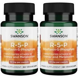 Swanson R-5-P (Riboflavin-5-Phosphate) - Vitamin B2 Supplement Förderung von Energie, Metabolismus & Vision Gesundheit - Natural Wellness Formula - (60 Kapseln) (2 Packung)