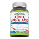 Pure Naturals Alpha Lipoic Acid 300 Mg Kapseln, 120Count *Unterstützt Herz-Kreislauf-Gesundheit & Energieproduktion*