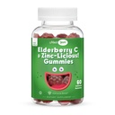 Elderberry Zinc Gummies - Bio Sambucus Elderberry Gummies mit Zink und Vitamin C - Vegan Immununterstützung für Erwachsene und Kinder - Chewable Elderberries Ergänzungen für Immunität Boost - 60 Gummis