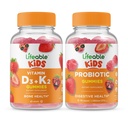 Lebensfähiges Vitamin D3 + Vitamin K2 Kids + Probiotic 2 Billion CFU Kids, Gummis Bundle - Große Verkostung, Vitamin Supplement, Glutenfrei, GMO frei, Kaugummi