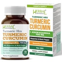 Kurkuma Ergänzung Hrx- Immun-Ergänzung, Metabolismus Booster Joint Support Supplement mit Kurkuma, Boswellia, Curcuma & Schwarz Pfeffer Extrakt - 60 Kapseln