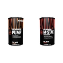 Pré-entraînement de la pompe animale (30 comtes) M-Stak Muscle Building Stack (21 comtes)