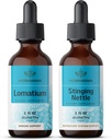 HERBAMA Herbal Liquid Drops Kit - Bündel von Lomatium Root Extract und Stinging Nettle Tincture 2 fl oz - Vegan, Non-GMO, Zucker & Alkoholfrei - 2 Pack