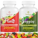2000 MG-Frucht- und Gemüsezusatz, 35+ Früchte und Gemüse für tägliche Vitalität, 100 % Vollnahrung Superfoods, Antioxidans, Digestive, Cleanse, Energy & Immune Support, Sugar-Free, Vegan, 120 Tabletten