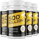 Probiotika für Männer, 500 Billion CFUs & 12 Strains Mens Probiotic mit Turmeric Cranberry, Goji, Gut Health für Männer, für Verdauungsmedizin, Gut, Bloating & Gas, Immune, Energieunterstützung, 120-Tage-Versorgung