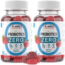 YUM-V'S - Zero Sugar Probiotic Gummis for Digestive Health - Sugar Free Probiotics for Women, Men & Kids - Gut Health Probiotic Gummies for Adults & Kids (60 Count (Pack of 2))