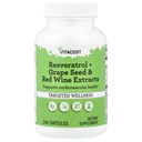 Vitacost Resveratrol + Trauben Seed & Rotwein Extrakte -- 240 Kapseln