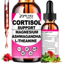 Cortisol Supplement Flüssige Tropfen, 17-in-1 Cortisol Reducer w. Ksm-66 Ashwagandha Theanine Rhodiola Rosea Magnesium Phosphatidylserine, Hormon Balanced & Lower Cortisol für Frauen Calm* Relaxation