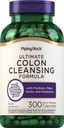Piping Rock Colon Cleanse Pillen | 300 Kapseln | Kräuterdetox Ergänzung | Super Formel für Männer und Frauen | mit Psyllium, Fiber und Probiotics | Non-GMO, Gluten kostenlos