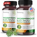 Wormwood Black Walnut Whole Cloves Ginger - Support Digestion Wellness, Liver Cleanse, Joints Health - 120-day Supply - Made in USA
