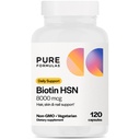 PureFormulas Biotin 8000 mcg Haar Haut Nägel Biotin Nahrungsergänzung Biotin, Biotin Haarwachstum Vitamine B7 Nahrungsergänzungsmittel für Frauen und Männer 120 Kapseln