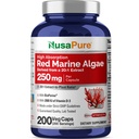 NusaPure Red Marine Algae 20:1 Extrakt, 250 mg Äquivalent zu 5.000 mg 200 Veggie Kapseln (Non-GMO & Soy Free) Bioperine