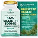 PurePremium Saw Palmetto 500 mg für Männer/Frauen – Maximale Stärke Saw Palmetto Extrakt | Pulver Kapseln Ergänzung - Unterstützung Normale Urinary Tract, Prostata Gesundheit/Hair - 3 Monate Versorgung - 100 Tabletten