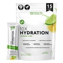 10X Health Hydration Packets Lemon Lime Elektrolyt Getränke Mix Liquid 15 Stickpacks mit Magnesium Citrat, Sodium & Kalium - Natürliche Flavored Elektrolyt