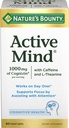 Nature's Bounty Active Mind Nahrungsergänzung, unterstützt Fokus und Aufmerksamkeit, 1000 mg Cognizin mit L-Theanin und Koffein Pillen, 60 Caplets