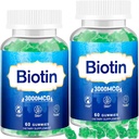 Haar Haut und Nägel Gummi, 2 Pack hohe Potenz Haar Vitamin für Frauen, Männer & Kinder, Vitamin D & E,B16,B12, Biotin Gummie für Haarwachstum, Haut und stärker Nägel