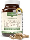Lignans for Life Flaxseed Lignans for Dogs & People + SDG - Omega 3 Fettsäuren, High Fiber Antioxidants - Verbessern Sie Shiny Coat, Digestive & Heart Health für Hunde, 35mg, 90 Flaxseed Capsules, 1 Pack