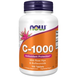JETZT Nahrungsergänzungsmittel, Vitamin C-1.000 mit Rose Hips & Bioflavonoids, Antioxidantienschutz*, 100 Tabletten
