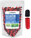 XPRS Nutra Größe 1 Leere Kapseln - 500 Graf Farbige leere Gelatine Kapseln - Pille DIY Ergänzung Kapsel Füllung - Füllbare Farbe Gel Kapseln Pillen für Do-It-Yourself-Ergänzungen (schwarz/rot)