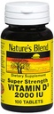Nature's Blend Vitamin D3 2000 IU Super Strength - 100 Tabletten, Packung mit 3