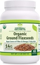 Herbal Secrets USDA Organic Ground Flaxseeds 2 Lbs Pulver | 14 Gramm pro Servieren | 65 Servierungen | Ausgezeichnet Vegan Quelle von Fiber & Omega -3 Fettsäuren | Non-GMO (2 Lb | 1 Pack)