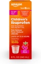 Sospensione Orale Ibuprofene per bambini, 100 mg per 5 mL, Riduttore di dolore e febbre, Sapore di bacche, Per Tromba di Sorriso, Rilievo di mal di testa e altro, 8 fl oz (Pacchetto di 1)