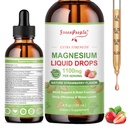 GREENPEOPLE Magnesium Glycinat Flüssigkeitstropfen - 17-in-1 4Fl. Oz Triple Magnesium Complex Supplement mit Glycinat 400mg & Citrate 500mg Taurate/L-Theanin für ruhige Stimmung/Muskel/Schlaf, Strawberry Flavor