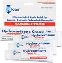 Globe (3 Pack Hydrocortisone maximale Stärke Creme 1%, Anti-Itch Creme für Redness, Schwellen, Juckreiz, Rash, Bug / Moskito-Bites, Eczema, Hämorrhoiden &amp; Mehr