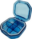 Travel Pill Organizer - Durable, Watertight Pill Case Travel Size with 4 Compartments - Compact Pill Travel Case for Vitamins, Supplements, Medicine - Travel Pill Container for Purse (Blue)